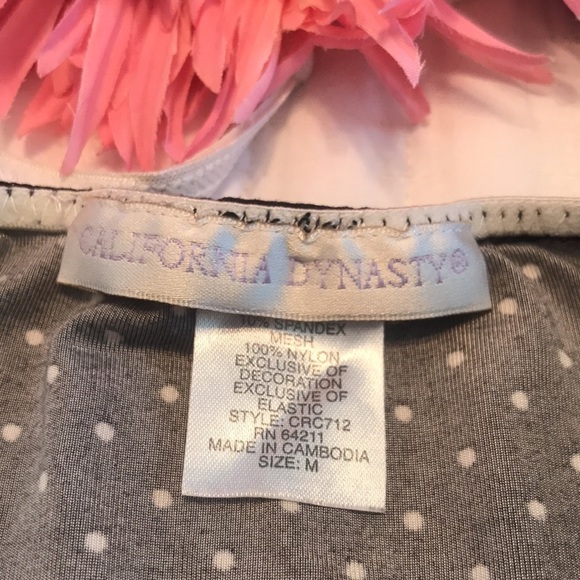 Vintage California Dynasty Polka Dot Lace Nightie Size Med - Picture 5 of 10